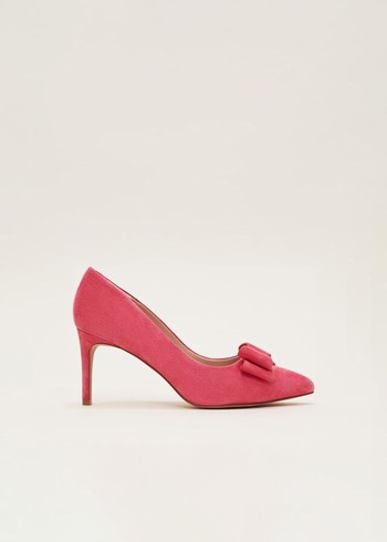 Phase Eight Suede Bow Front Courts Heels Pink Australia | YC4791056